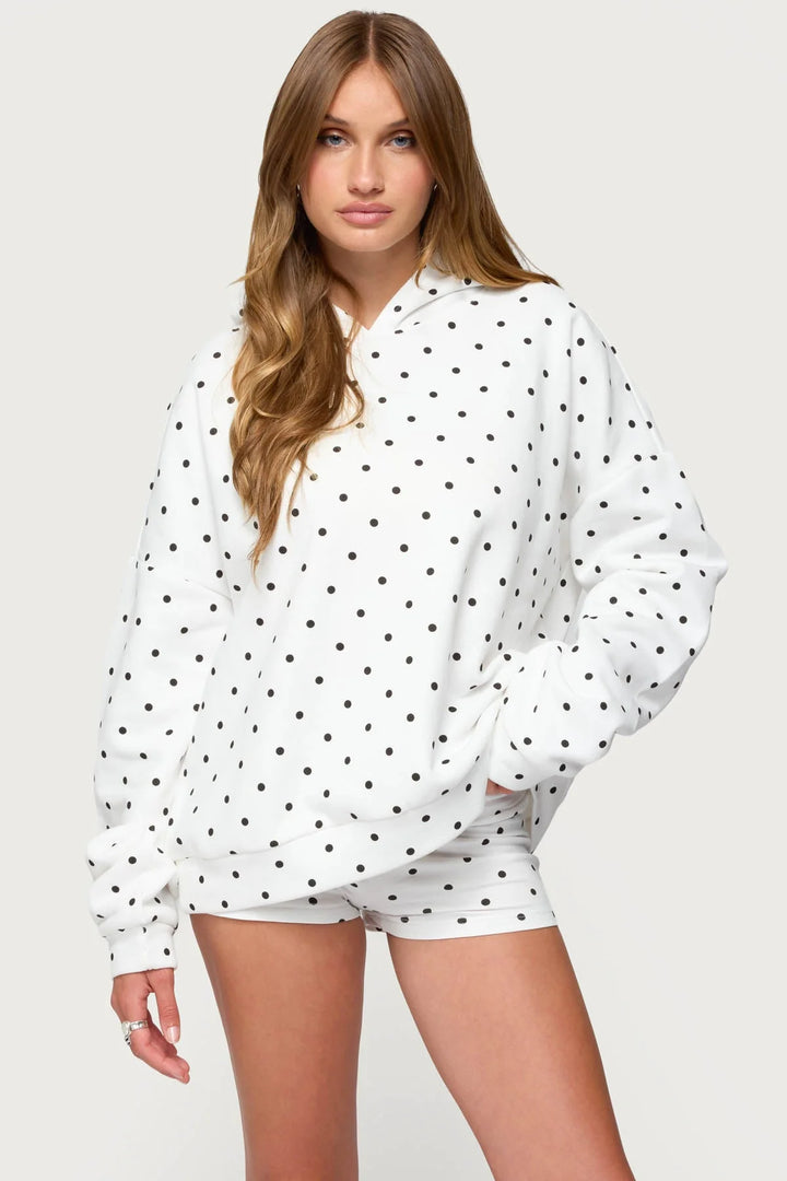 Edikted Women Chelsie Polka Dot Hoodie