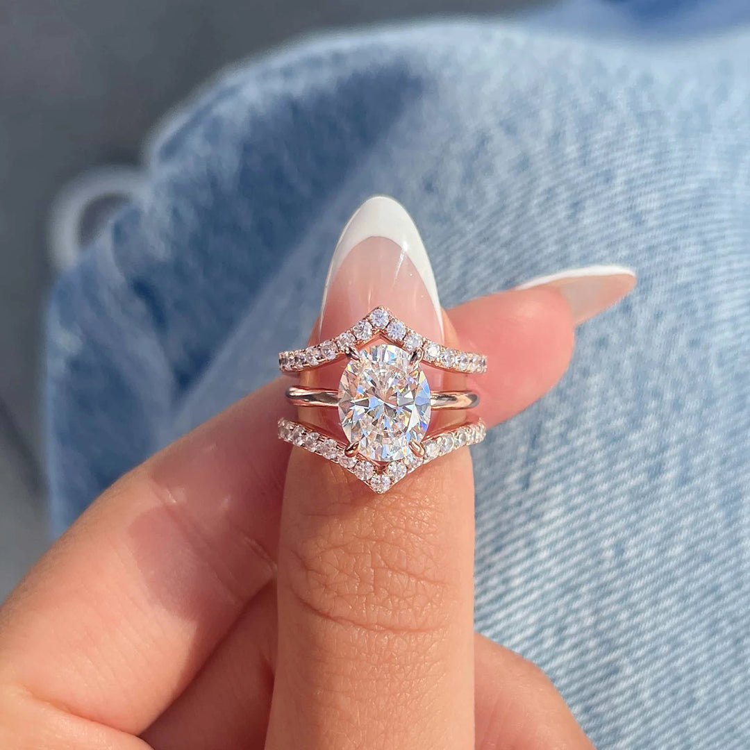 Women's Modern Gents Trading Co Elena Engagement Ring in Yellow Gold Oval Center Stone