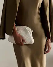 Women's Quince Italian Leather Handwoven Pouch Crossbody Clutch