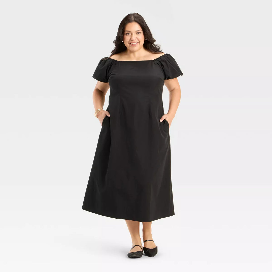 A New Day Women's Puff Short Sleeve Maxi Dress