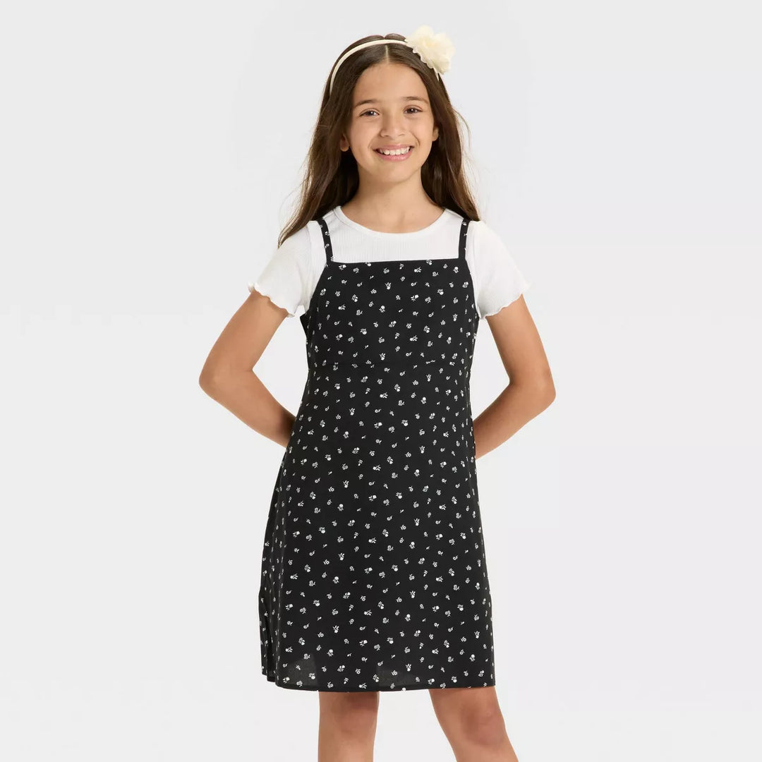 Cat & Jack Girls' Short Sleeve Top & Slip Dress