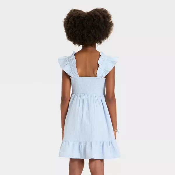 Cat & Jack Girls' Sleeveless Solid Woven Dress