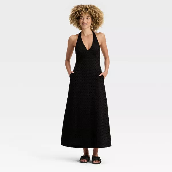 A New Day Women's Eyelet Maxi A-Line Dress