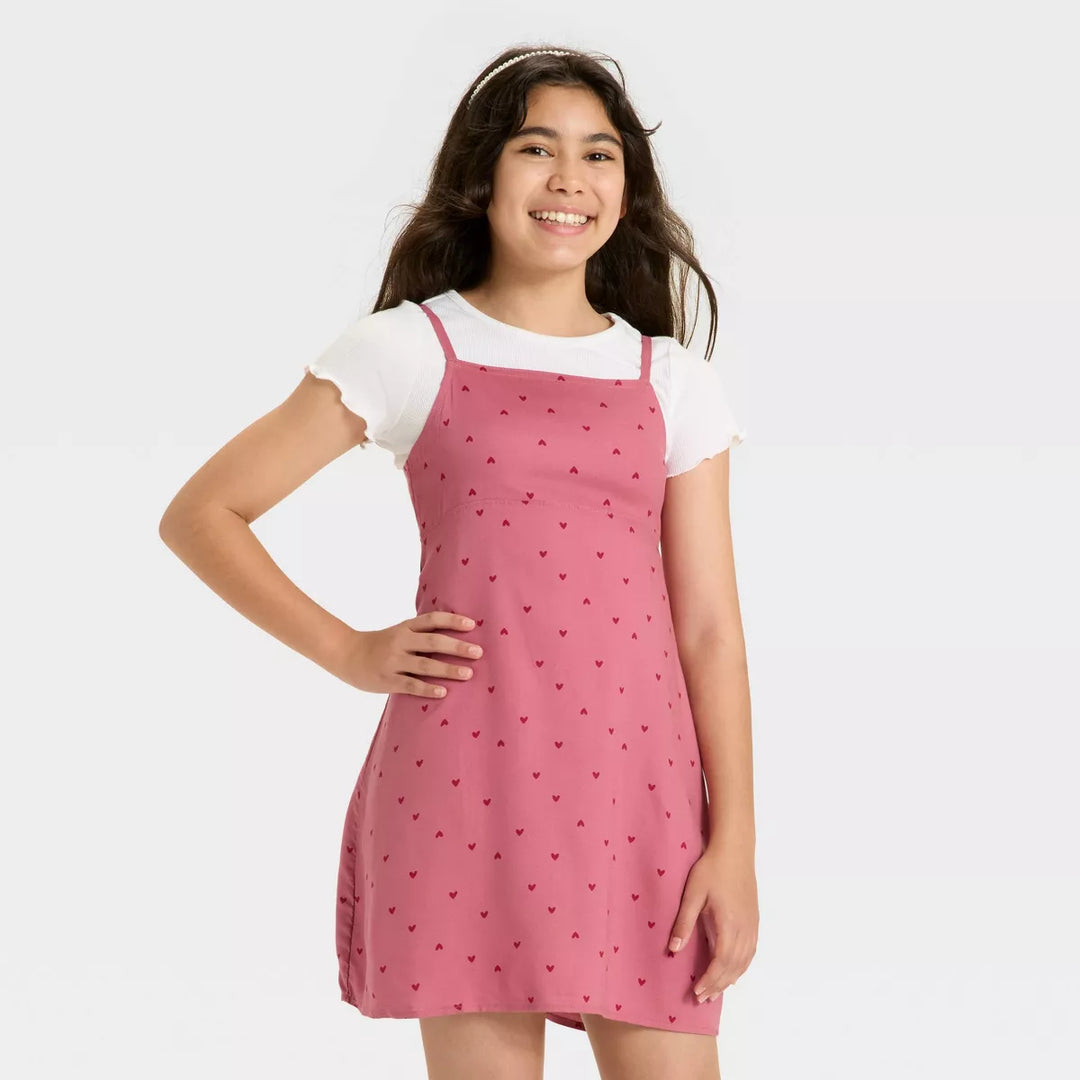 Cat & Jack Girls' Short Sleeve Top & Slip Dress