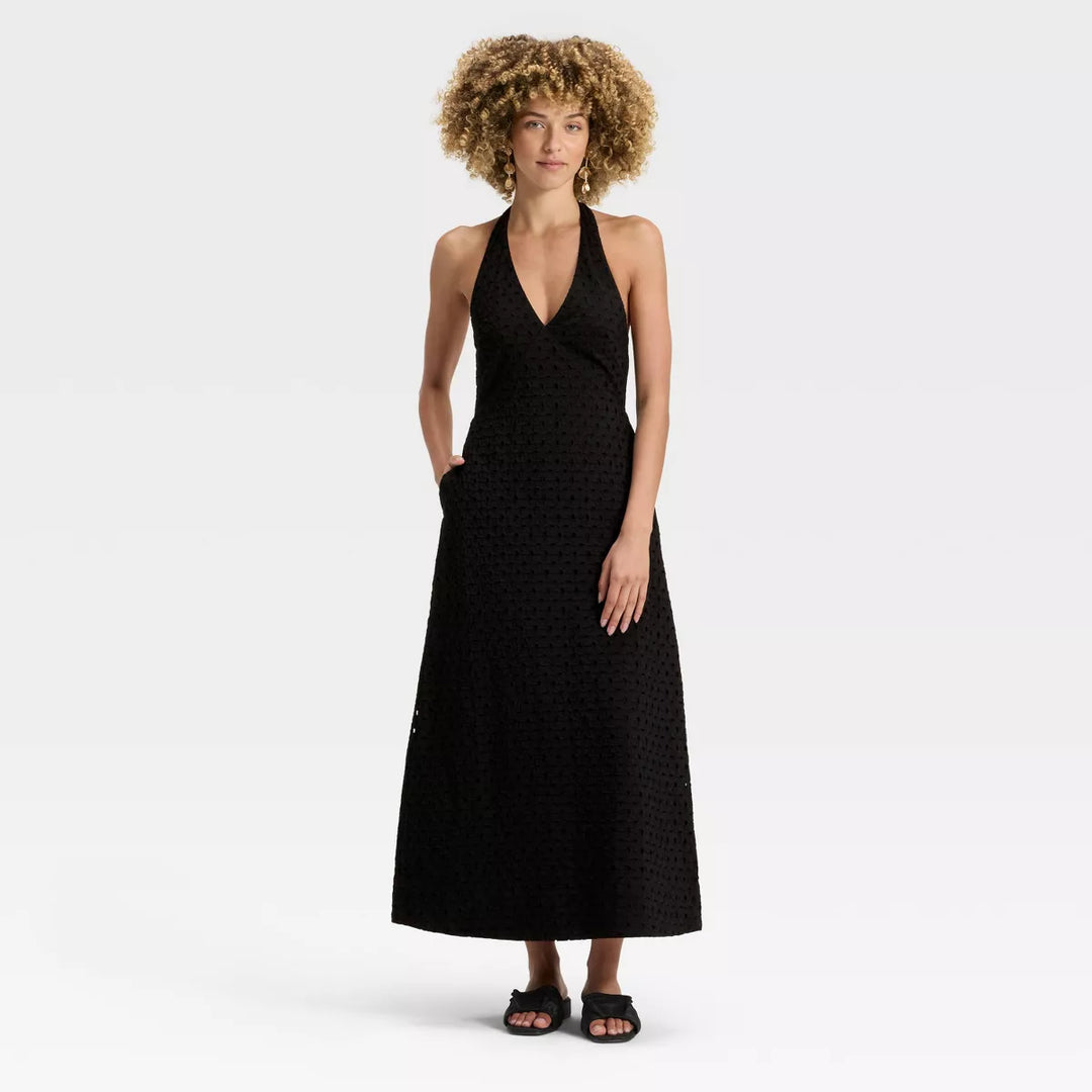A New Day Women's Eyelet Maxi A-Line Dress