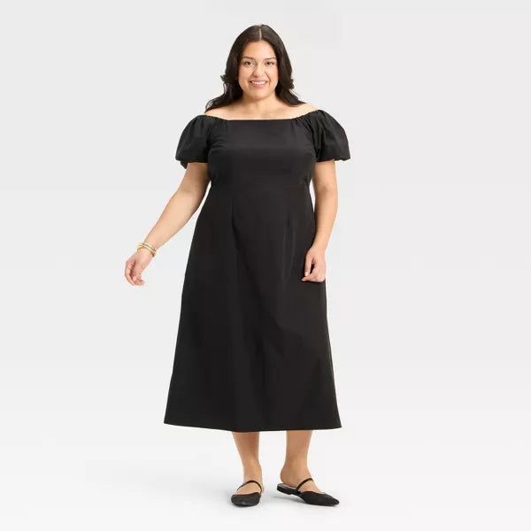 A New Day Women's Puff Short Sleeve Maxi Dress