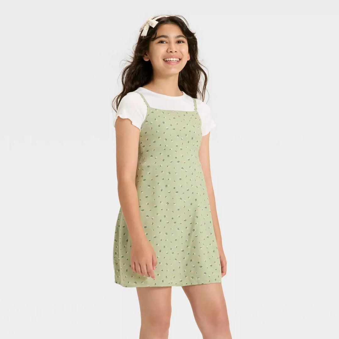 Cat & Jack Girls' Short Sleeve Top & Slip Dress