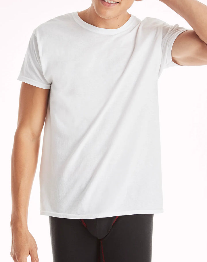 Hanes Men's Cotton Undershirt Super Value Pack, Moisture-Wicking, White, 10-pack