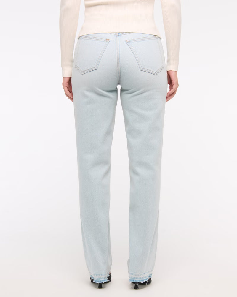 Abercrombie & Fitch Women’s Curve Love Ultra High-Rise 90s Straight Short Jeans