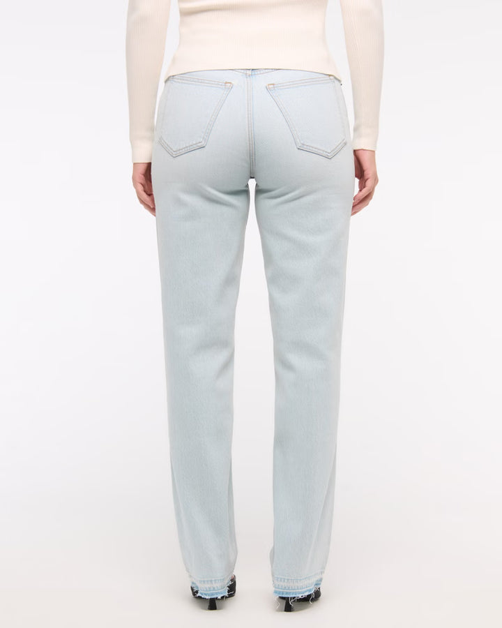 Abercrombie & Fitch Women’s Curve Love Ultra High-Rise 90s Straight Short Jeans