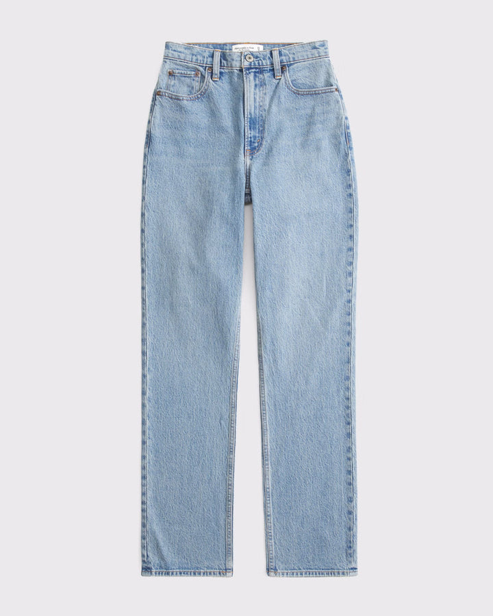 Abercrombie & Fitch Women’s Curve Love Ultra High-Rise 90s Straight Short Jeans