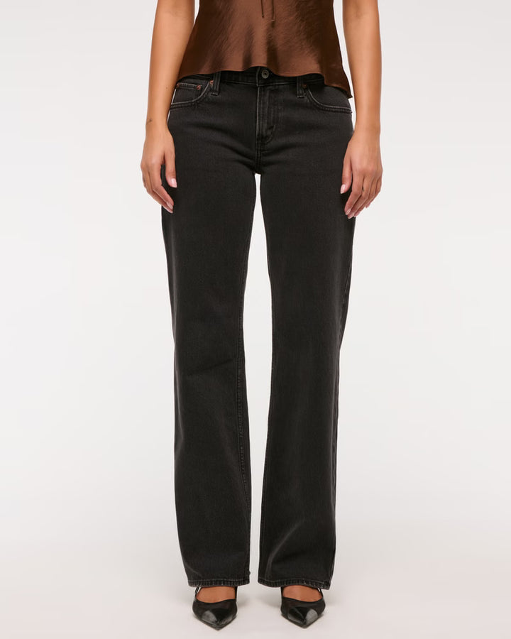 Abercrombie & Fitch Women's Low Rise 90s Relaxed Jean in Dark Marble