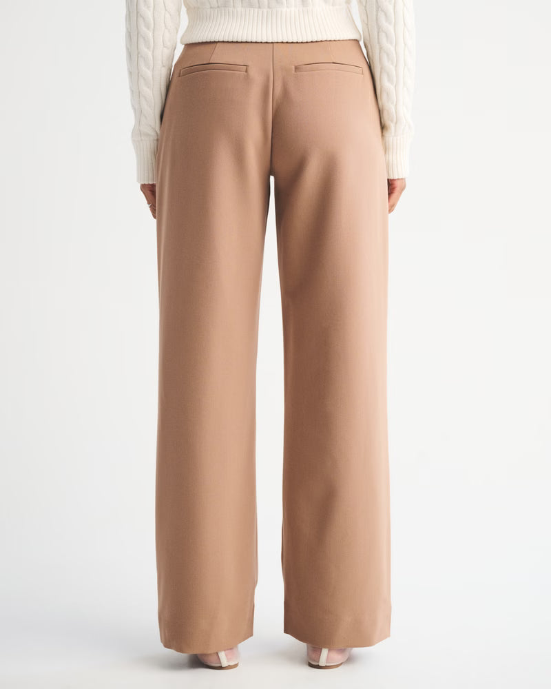Abercrombie & Fitch Women’s Curve Love A&F Sloane Tailored Long Wide Leg Pants