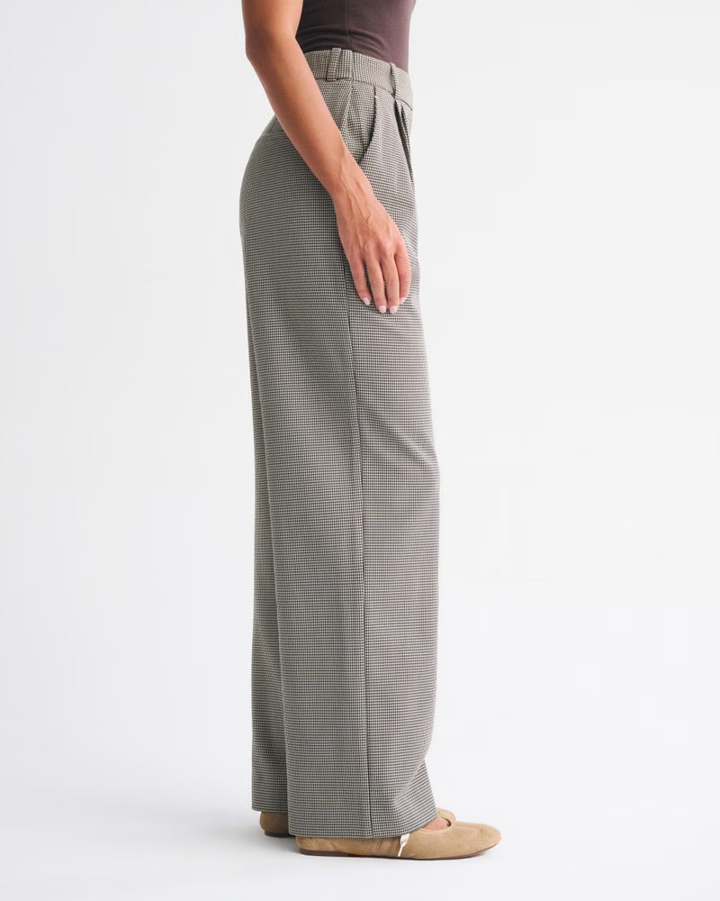 Abercrombie & Fitch Women’s Curve Love A&F Sloane Tailored Long Wide Leg Pants