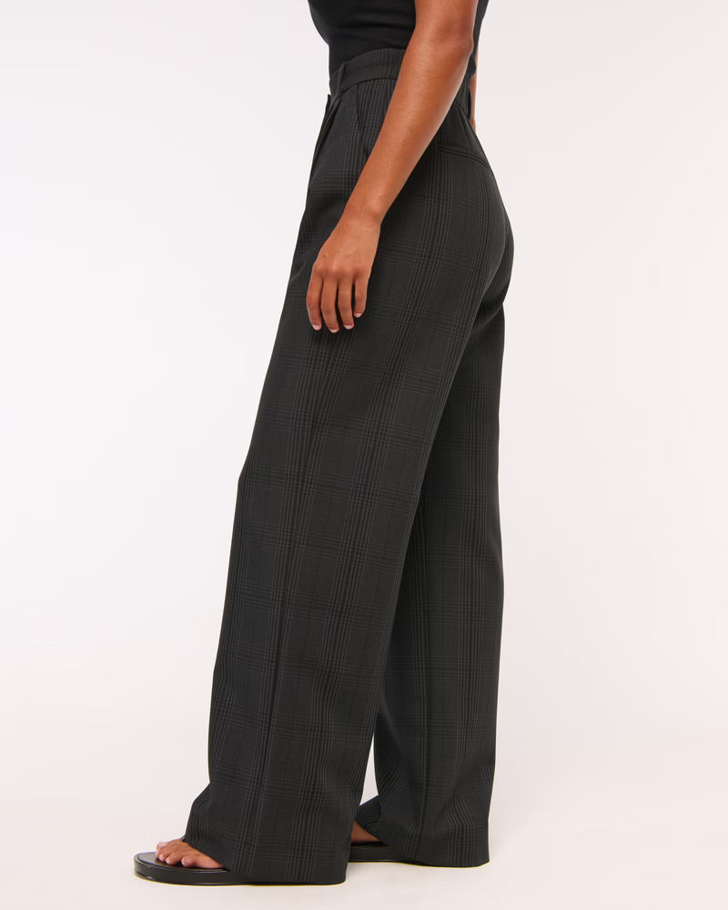 Abercrombie & Fitch Women’s Curve Love A&F Sloane Tailored Long Wide Leg Pants
