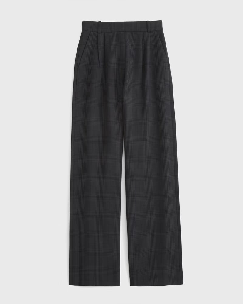 Abercrombie & Fitch Women’s Curve Love A&F Sloane Tailored Long Wide Leg Pants