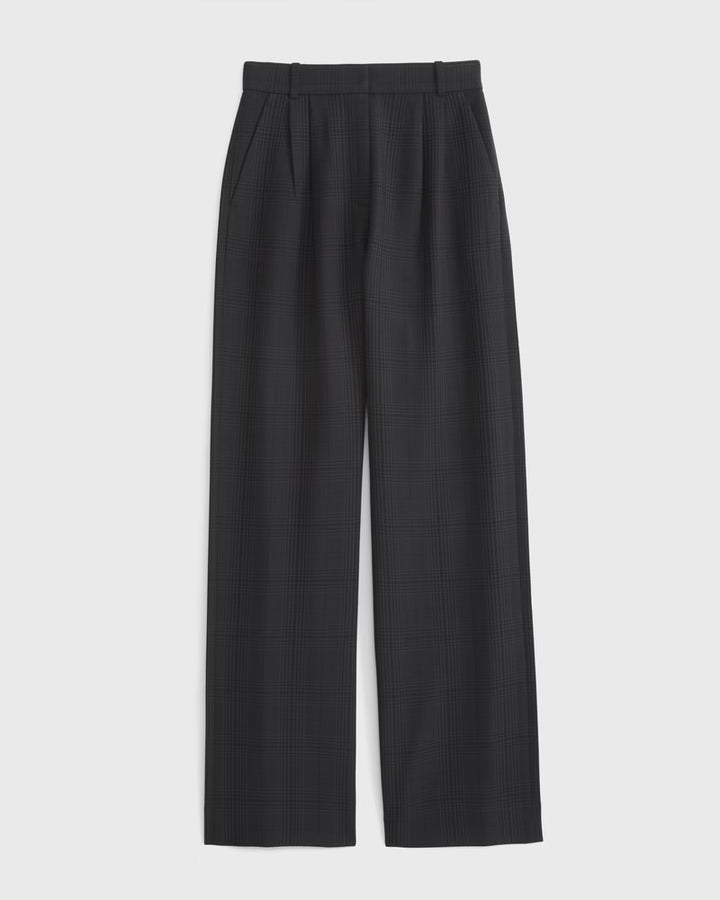 Abercrombie & Fitch Women’s Curve Love A&F Sloane Tailored Long Wide Leg Pants