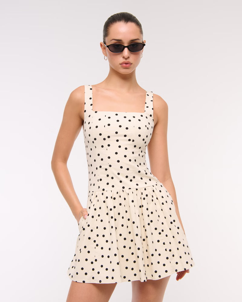 Abercrombie & Fitch Women's The A&F Mila Drop-Waist Mini Dress