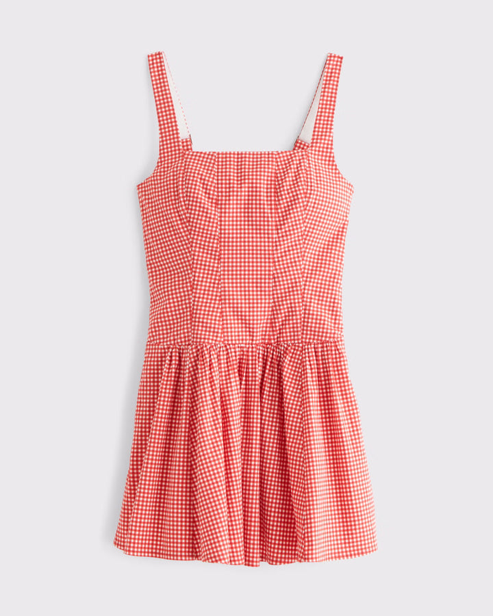 Abercrombie & Fitch Women's The A&F Mila Drop-Waist Mini Dress