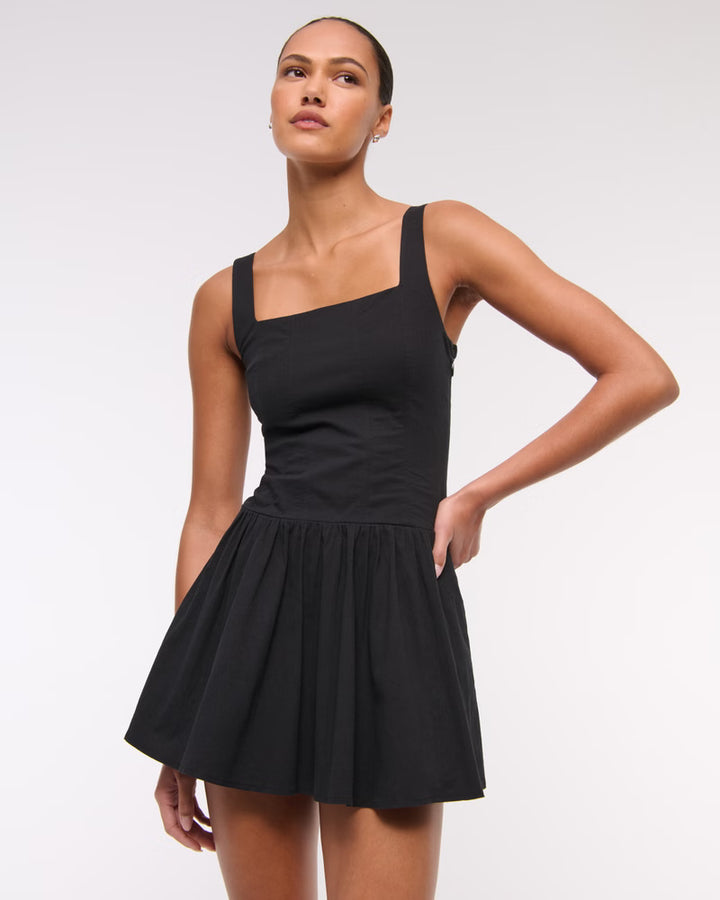 Abercrombie & Fitch Women's The A&F Mila Drop-Waist Mini Dress