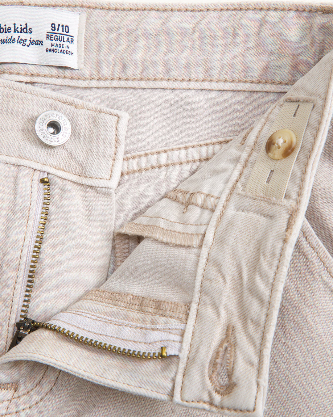 Abercrombie Kids Girls High Rise Wide Leg Jeans in Medium Wash