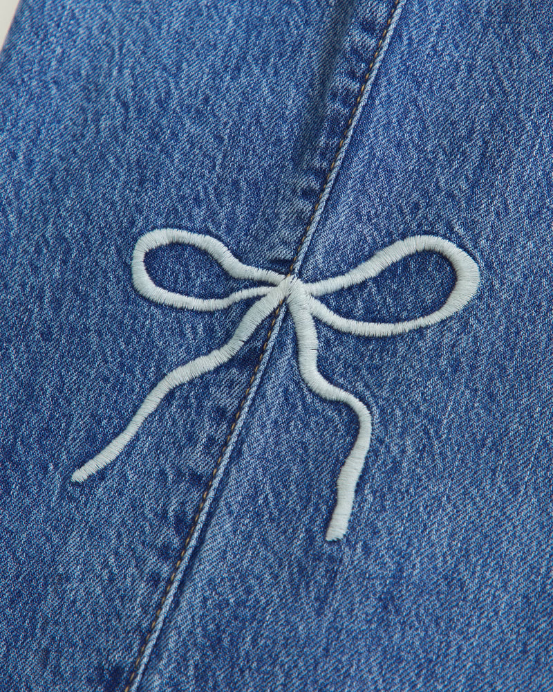 Abercrombie Kids Girls High Rise Wide Leg Jeans in Medium Wash