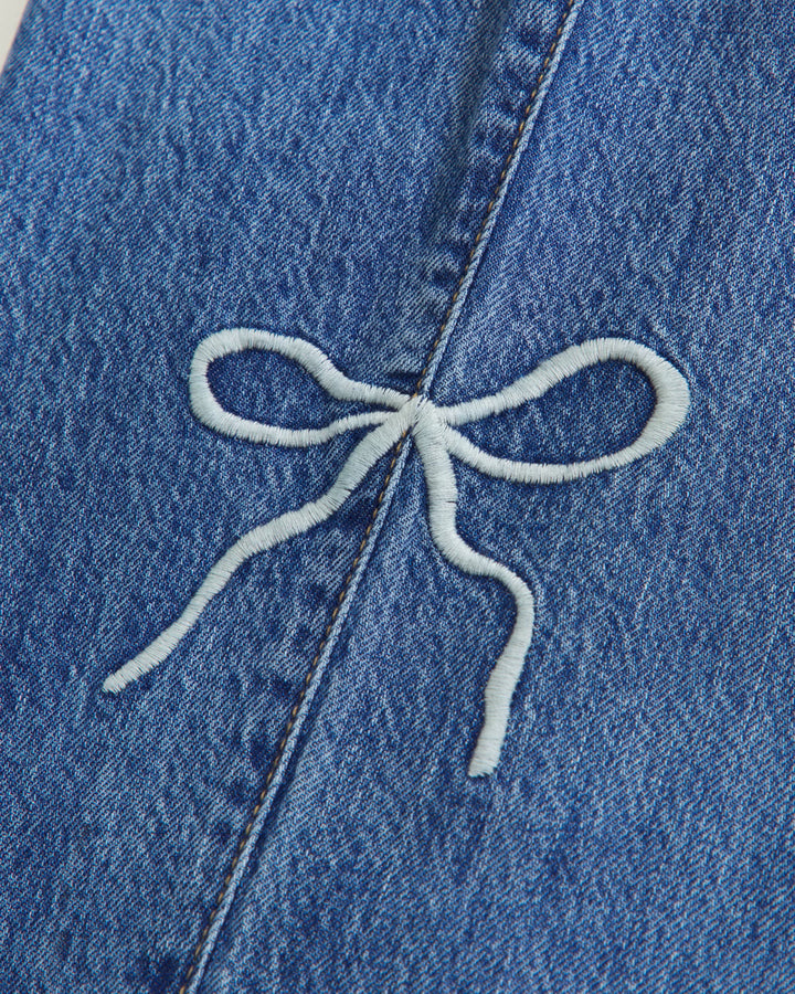 Abercrombie Kids Girls High Rise Wide Leg Jeans in Medium Wash