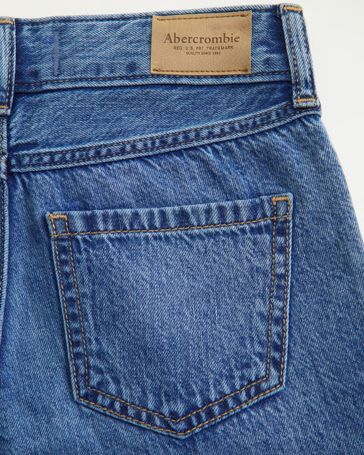 Abercrombie Kids Girls High Rise Wide Leg Jeans in Medium Wash