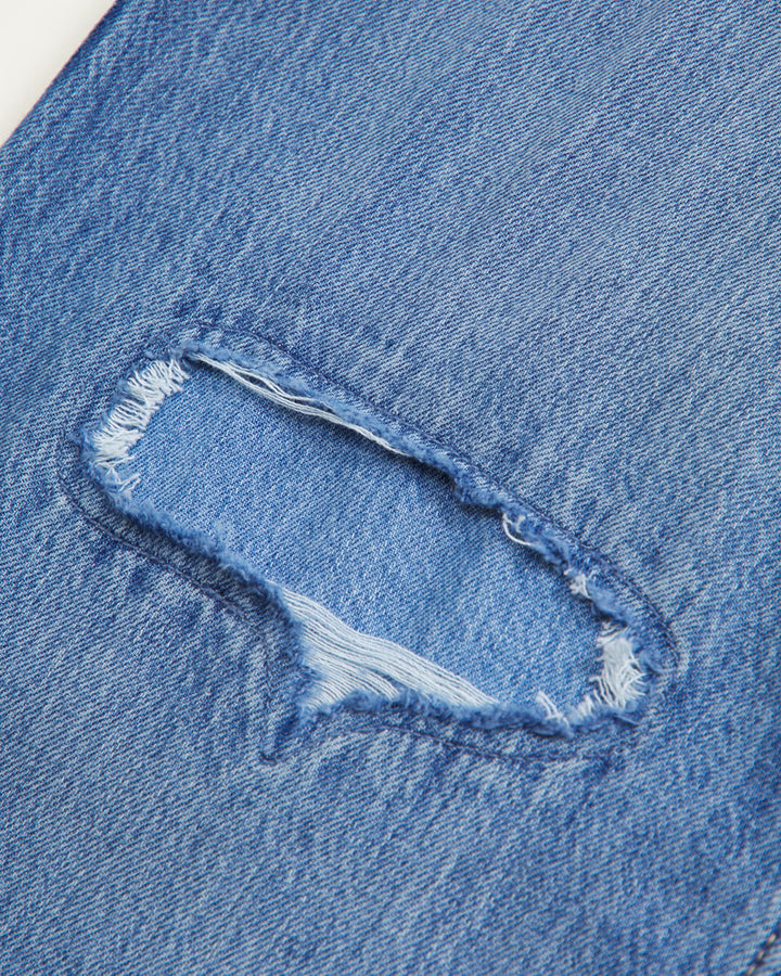 Abercrombie Kids Girls High Rise Wide Leg Jeans in Medium Wash