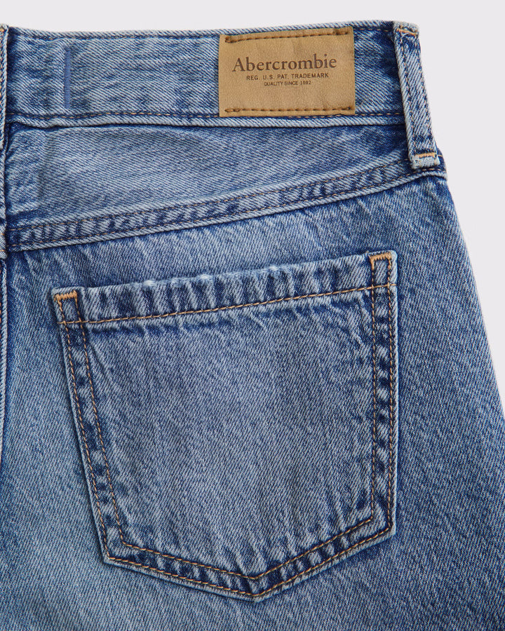 Abercrombie Kids Girls High Rise Wide Leg Jeans in Medium Wash