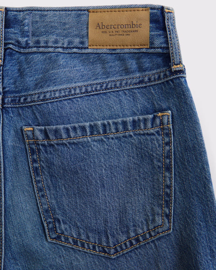 Abercrombie Kids Girls High Rise Wide Leg Jeans in Medium Wash