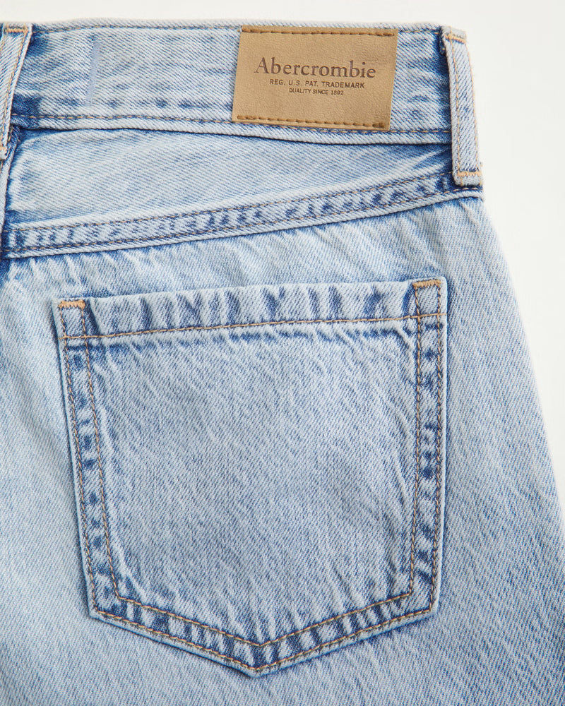 Abercrombie Kids Girls High Rise Wide Leg Jeans in Medium Wash