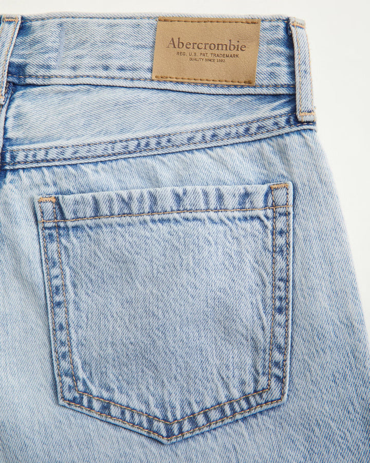 Abercrombie Kids Girls High Rise Wide Leg Jeans in Medium Wash