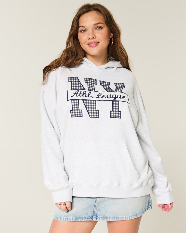 Women's Oversized NY Graphic Hoodie