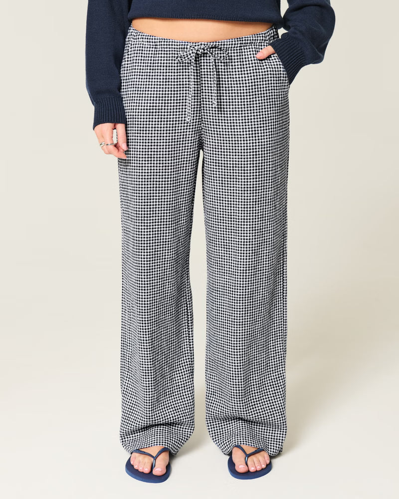 Hollister Women’s Linen-Blend Pull-On Baggy Pants