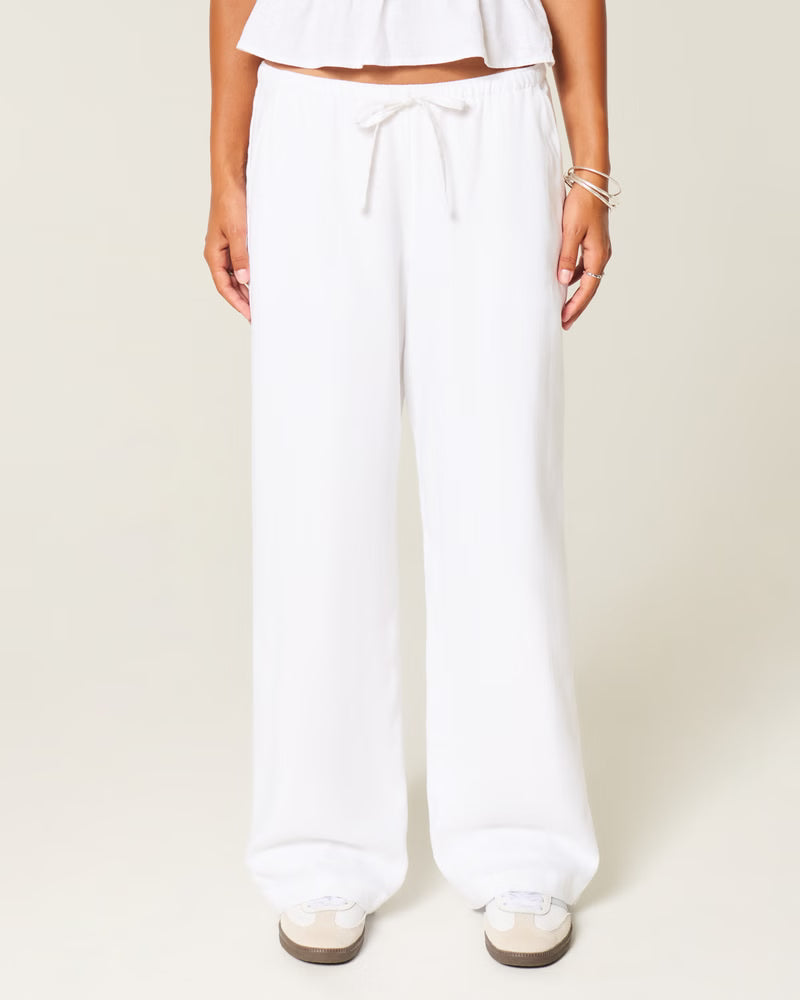 Hollister Women’s Linen-Blend Pull-On Baggy Pants