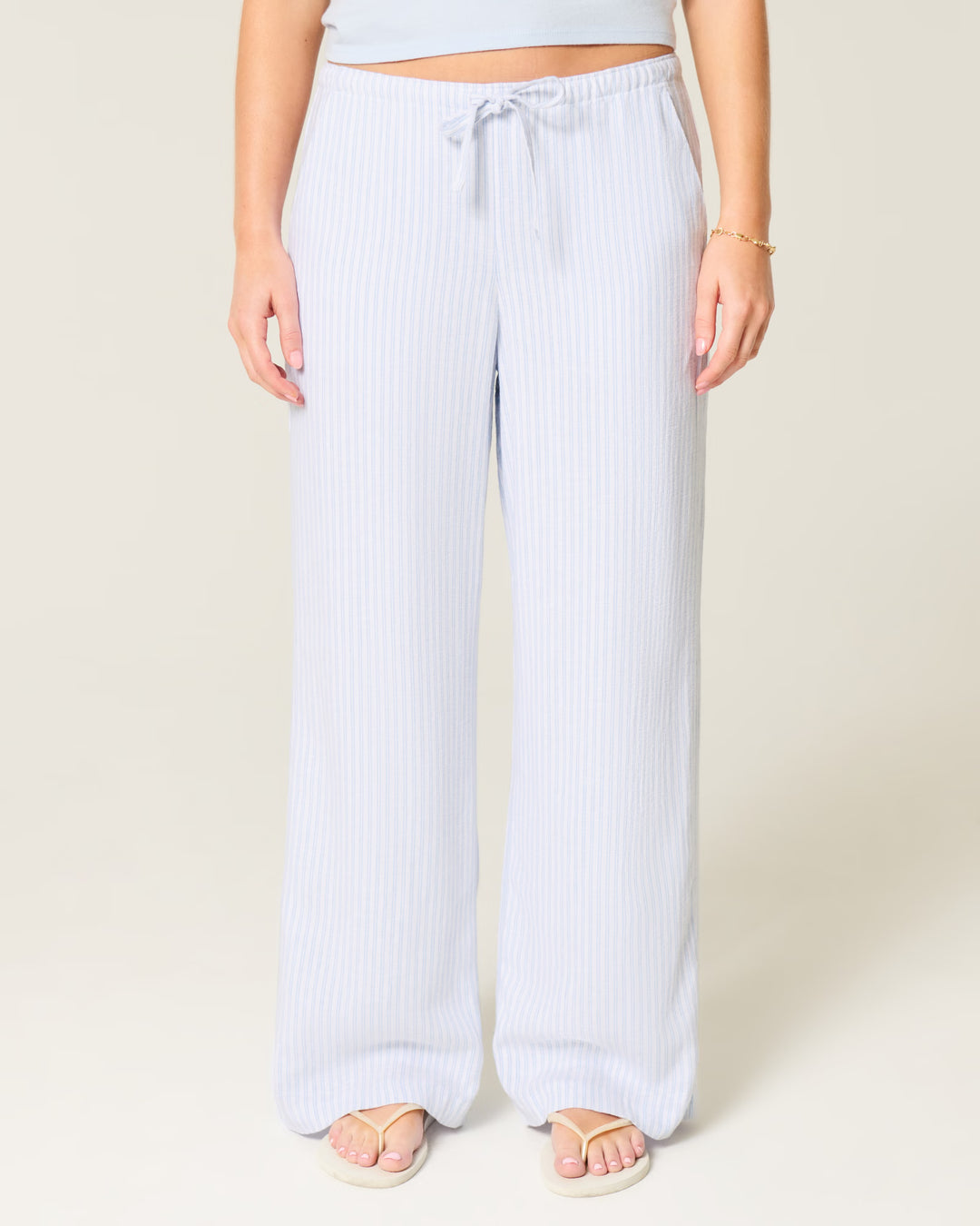 Hollister Women’s Linen-Blend Pull-On Baggy Pants