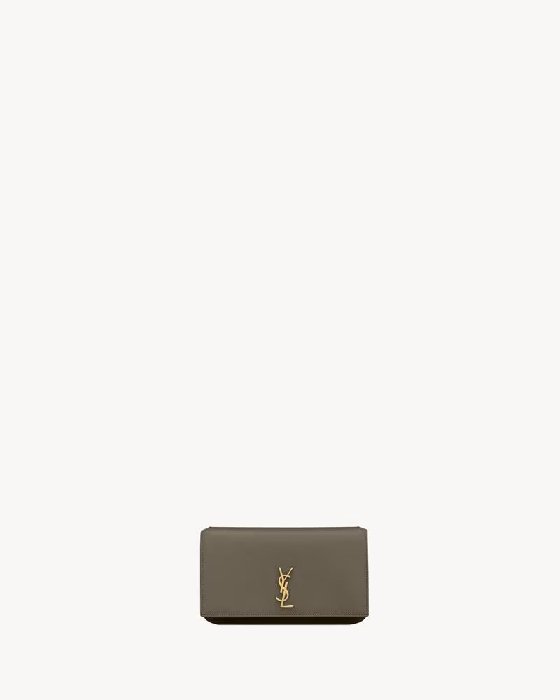 Saint Laurent Women’s YSL Monogram Phone Holder Crossbody Bag in Leather