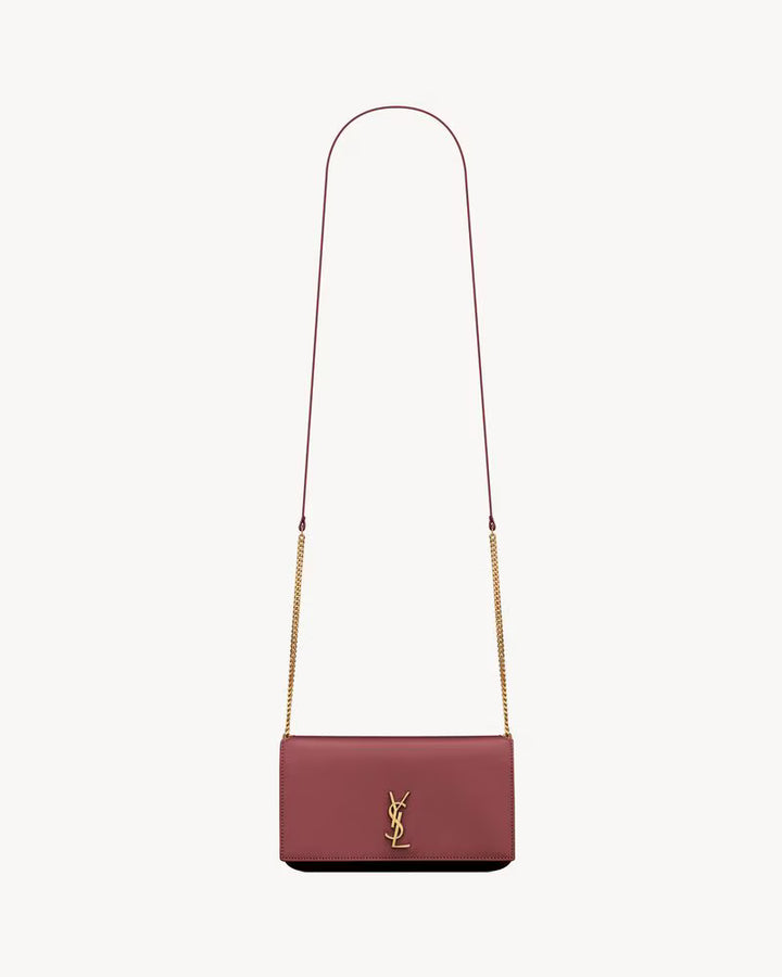 Saint Laurent Women’s YSL Monogram Phone Holder Crossbody Bag in Leather