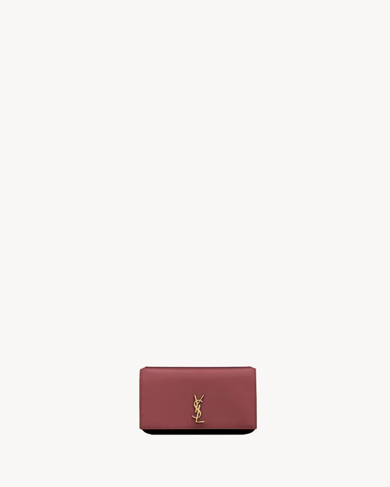 Saint Laurent Women’s YSL Monogram Phone Holder Crossbody Bag in Leather