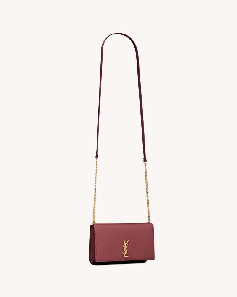 Saint Laurent Women’s YSL Monogram Phone Holder Crossbody Bag in Leather