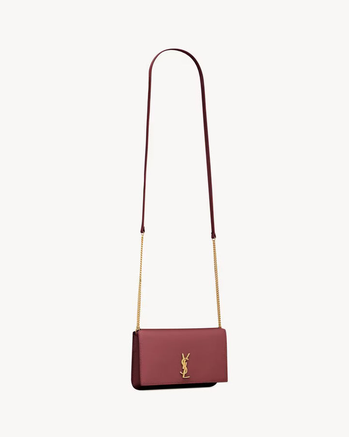 Saint Laurent Women’s YSL Monogram Phone Holder Crossbody Bag in Leather