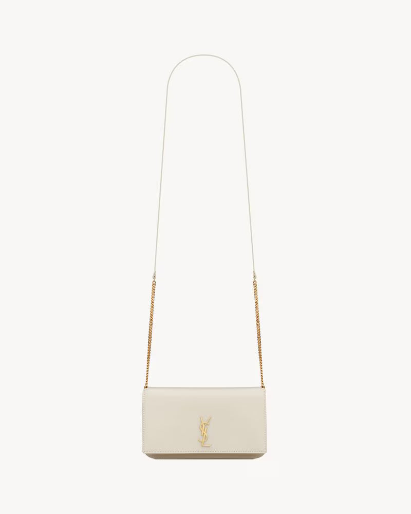 Saint Laurent Women’s YSL Monogram Phone Holder Crossbody Bag in Leather