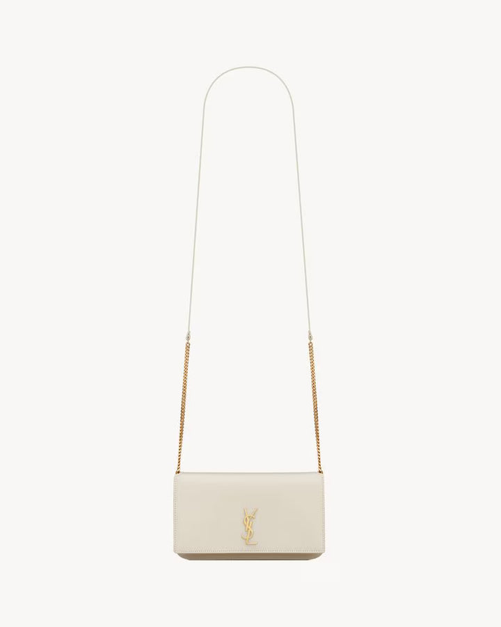 Saint Laurent Women’s YSL Monogram Phone Holder Crossbody Bag in Leather