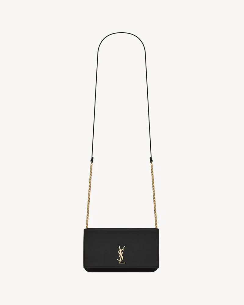 Saint Laurent Women’s YSL Monogram Phone Holder Crossbody Bag in Leather