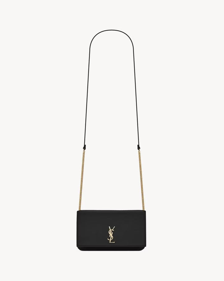 Saint Laurent Women’s YSL Monogram Phone Holder Crossbody Bag in Leather