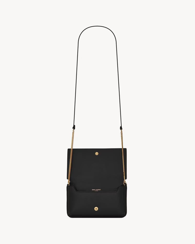 Saint Laurent Women’s YSL Monogram Phone Holder Crossbody Bag in Leather