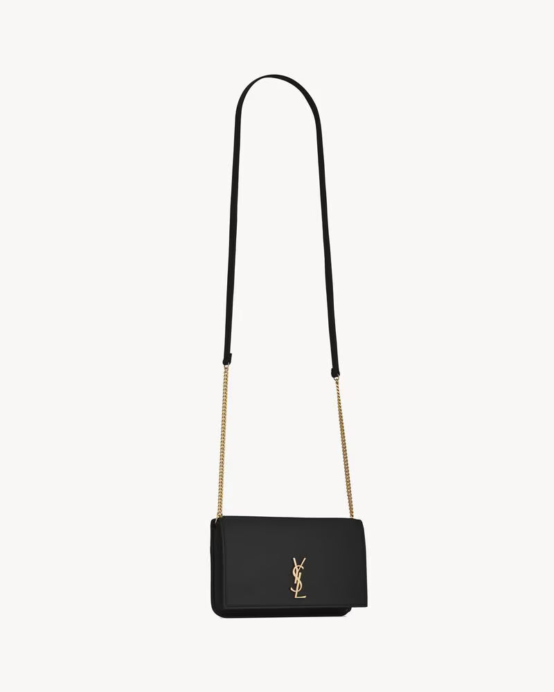 Saint Laurent Women’s YSL Monogram Phone Holder Crossbody Bag in Leather