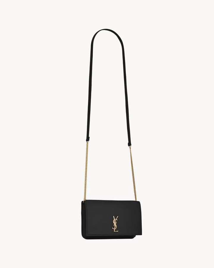 Saint Laurent Women’s YSL Monogram Phone Holder Crossbody Bag in Leather
