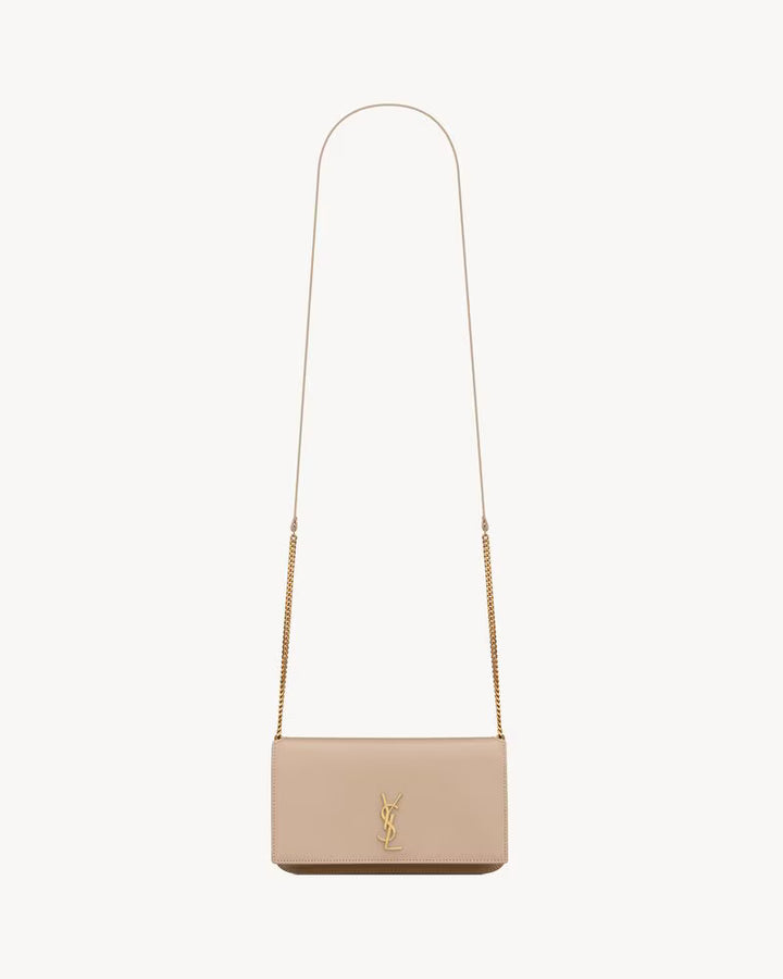 Saint Laurent Women’s YSL Monogram Phone Holder Crossbody Bag in Leather